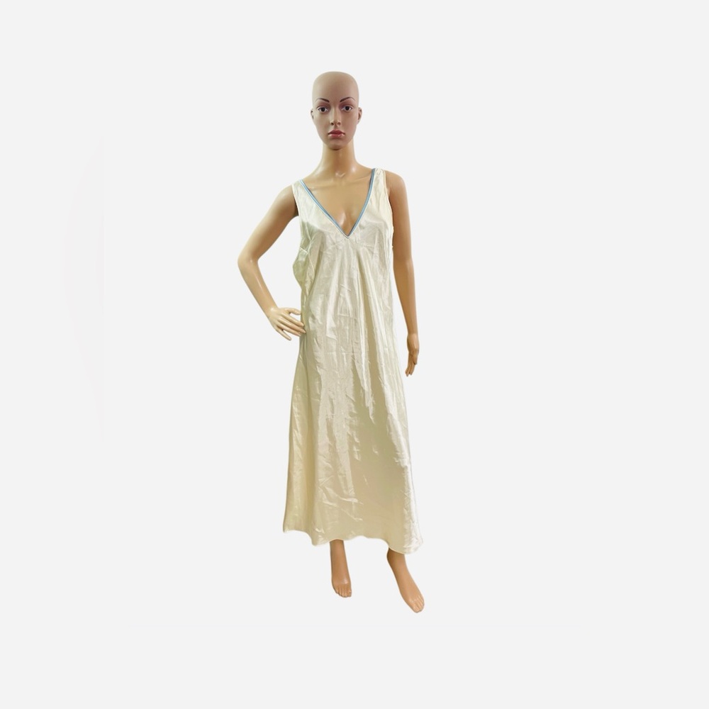 Jones New York Women’s Size Large Sleeveless V Neck Light Gold Nightgown